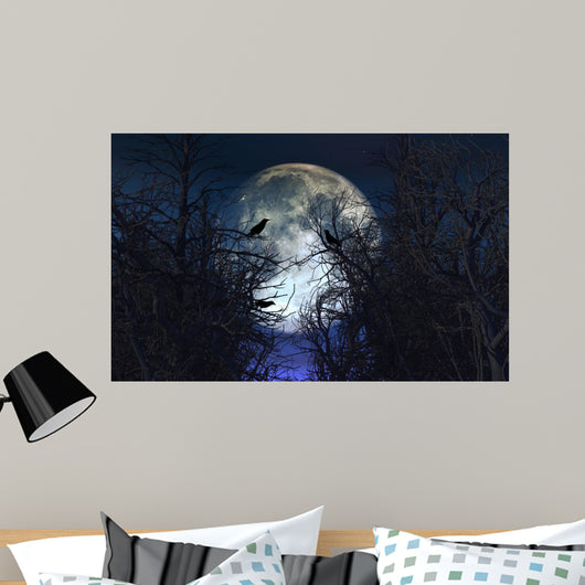 Spooky with Crows Trees Wall Decal