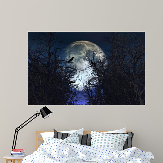 Spooky with Crows Trees Wall Decal