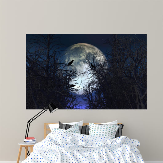 Spooky with Crows Trees Wall Decal