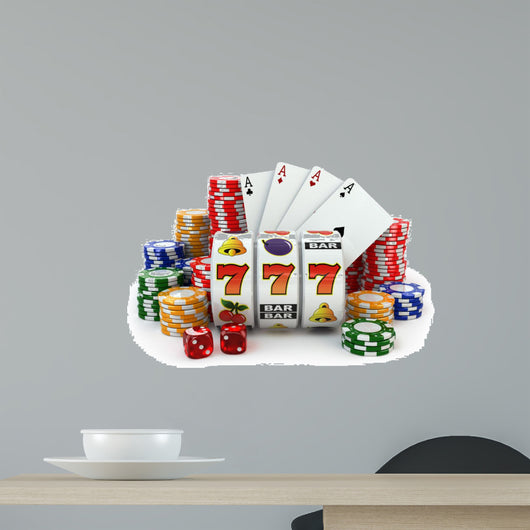 Casino Slot Machine with Wall Decal
