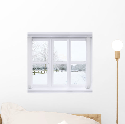 Snow Scene Window Wall Mural