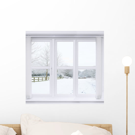 Snow Scene Window Wall Mural