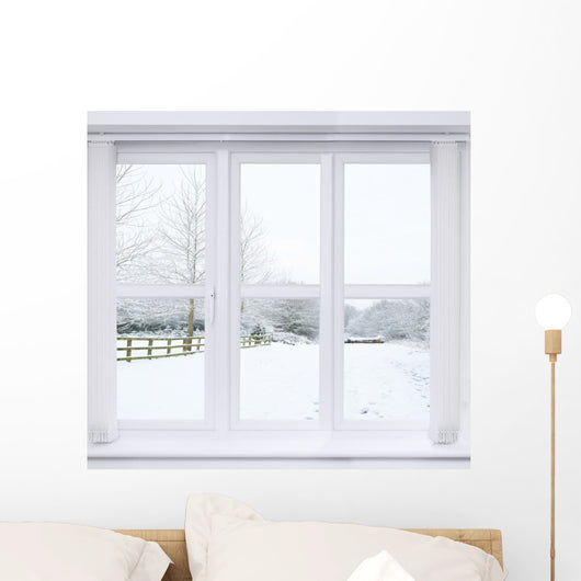 Snow Scene Window Wall Mural
