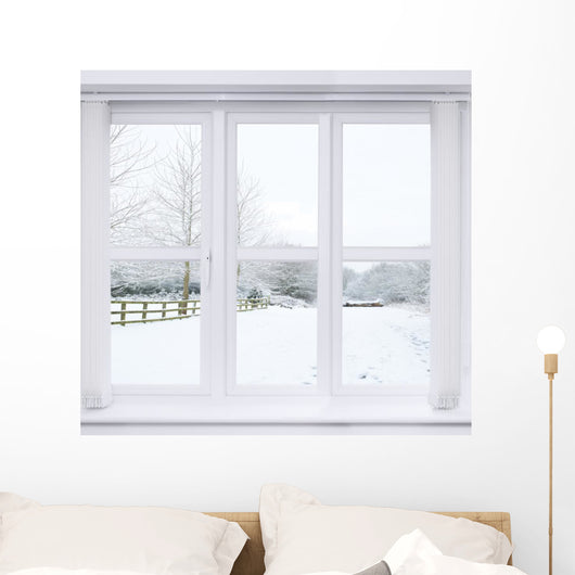 Snow Scene Window Wall Mural