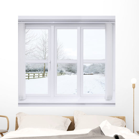 Snow Scene Window Wall Mural