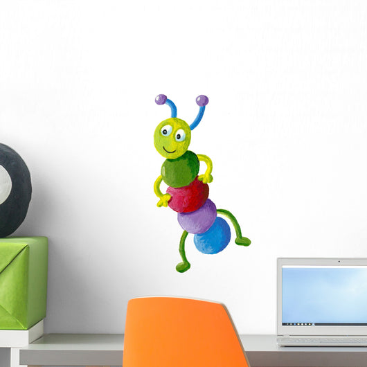 Funny Colorful Caterpillar Wall Decal