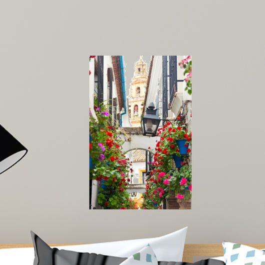 Famous Street Flowers Decorated Wall Decal