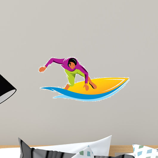 Surfing Vector Sign Wall Decal