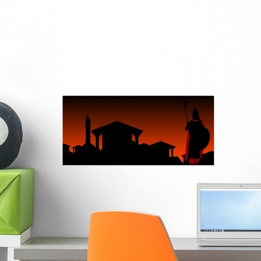 ancient city with guardian. second variant Wall Mural