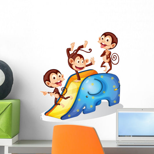 Monkeys and Slide Wall Decal
