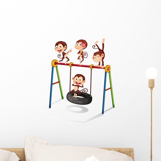 Monkey and Swing Wall Decal