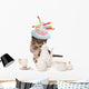 Birthday Teatime kitten cat Wall Decal