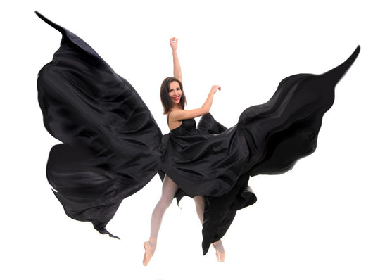 Ballet Female Dancer In Black Satin Wall Decal