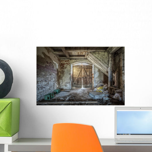 Interior of an old barn Wall Mural