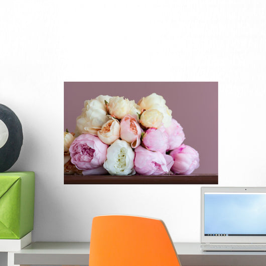 Pink peony bouquet Wall Mural