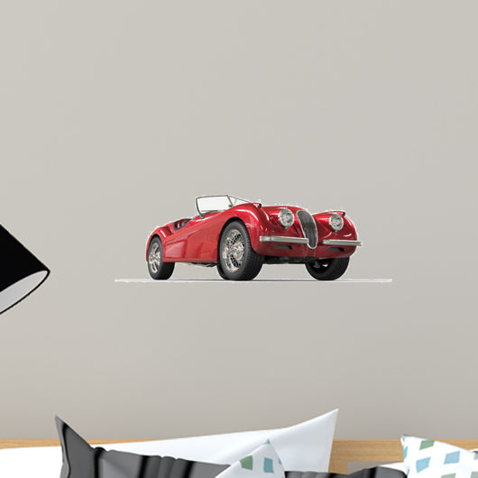 Red Vintage Car White Wall Decal