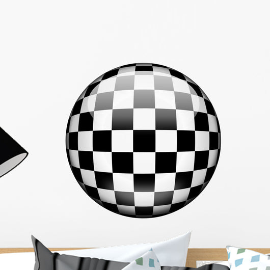 3D checkered flag Wall Decal
