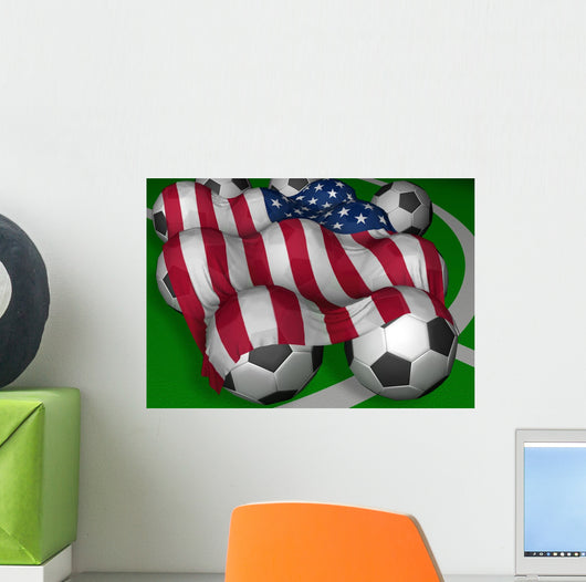 Usa Flag Soccer Wall Mural
