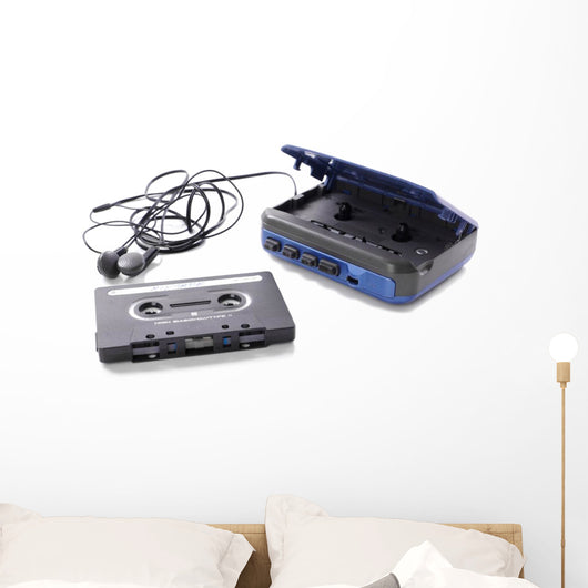music cassette and walkman Wall Decal