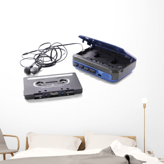 music cassette and walkman Wall Decal