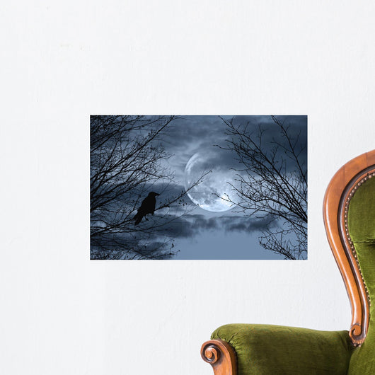 Halloween Background With Spooky Forest Wall Mural