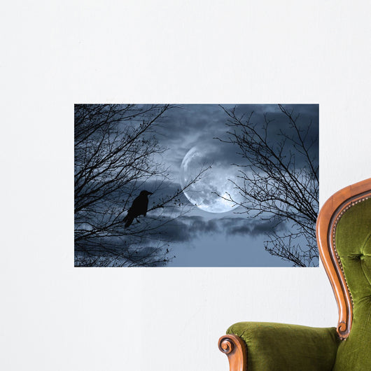 Halloween Background With Spooky Forest Wall Mural