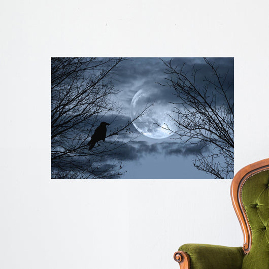Halloween Background With Spooky Forest Wall Mural