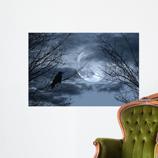 Halloween Background With Spooky Forest Wall Mural