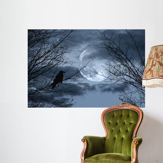 Halloween Background With Spooky Forest Wall Mural