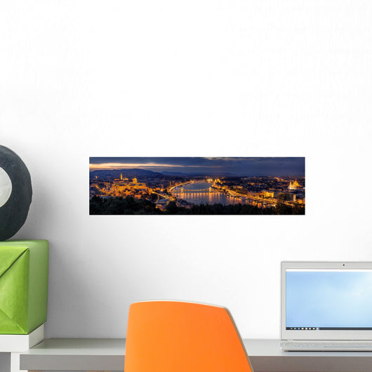 Budapest Panorama by night Wall Mural