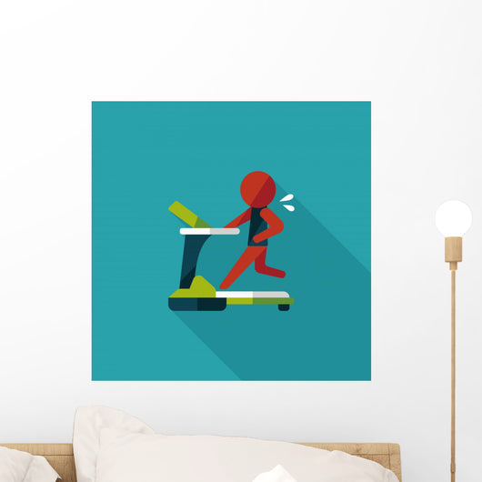 Treadmill Flat Icon with Long Shadow,eps10 Wall Mural