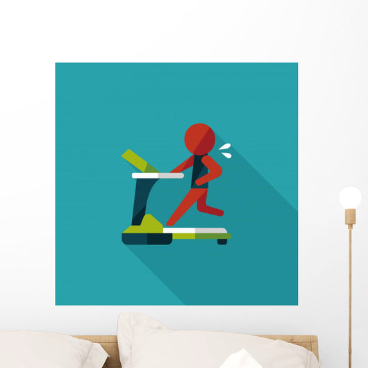 Treadmill Flat Icon with Long Shadow,eps10 Wall Mural