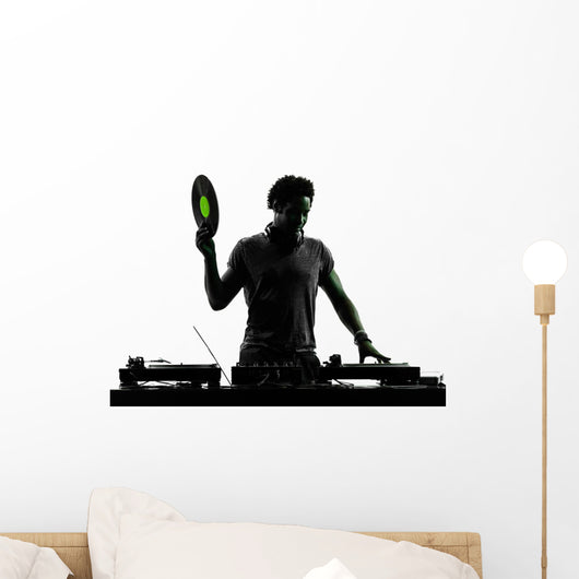 disc jockey silhouette Wall Decal