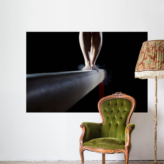 feet of gymnast on balance beam Wall Mural