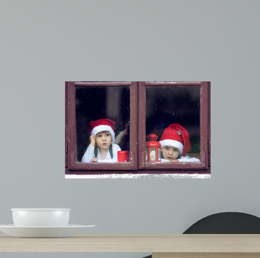 Two Cute Boys Looking Wall Decal