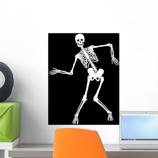 skeleton on black. Halloween design Wall Mural