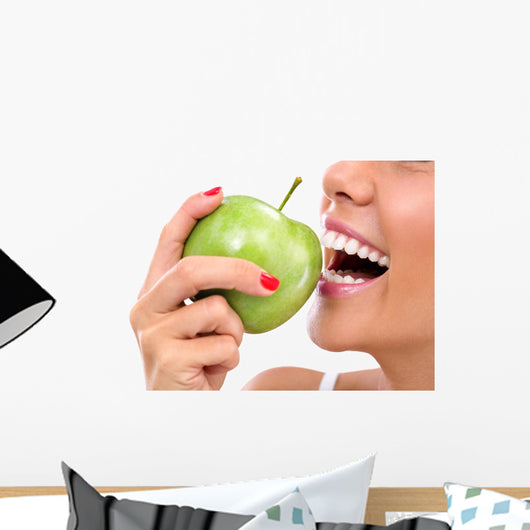 Closeup Face Woman Eating Wall Decal