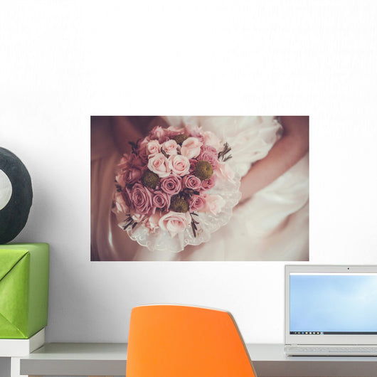 beautiful bouquet in the the bride's hands Wall Mural
