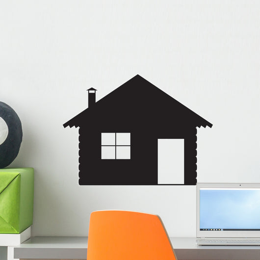 Log Cabin Silhouette Wall Decal
