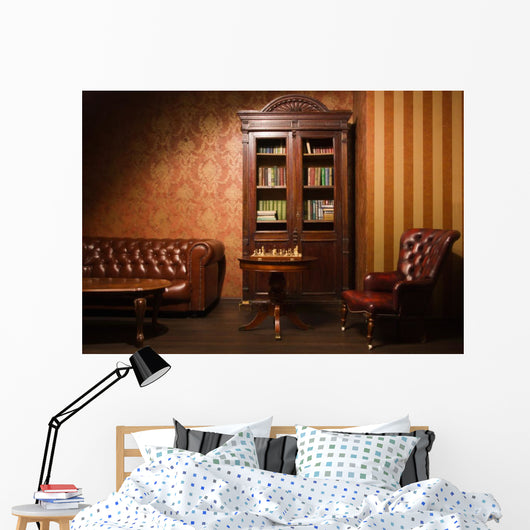 Classical library room Wall Mural