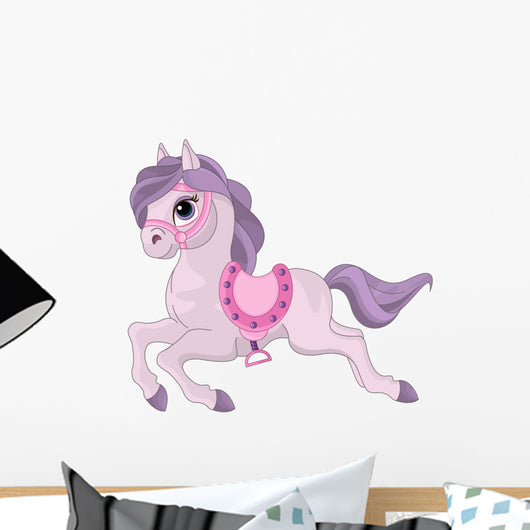 Pretty Carousel Pony with Wall Decal