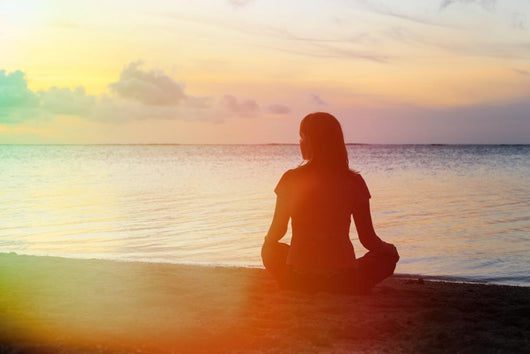 Woman Meditation On The Beach Wall Decal