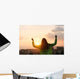 Blissful woman celebrating sport and fitness lifestyle success Wall Mural