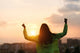 Blissful Woman Celebrating Sport And Fitness Lifestyle Success Wall Decal