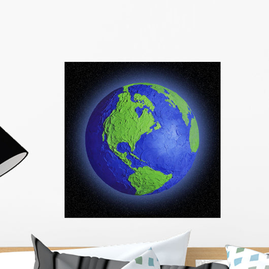 Globe Of Earth In Space Wall Mural