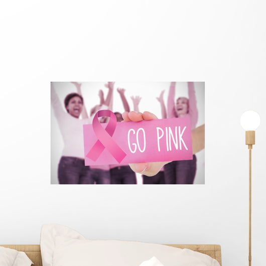 Composite image for breast cancer awareness Wall Mural