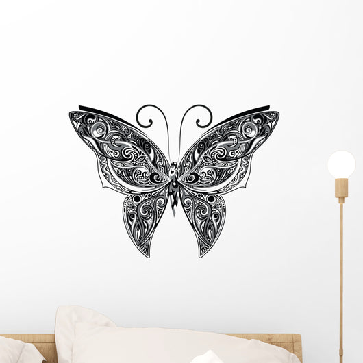 Openwork Butterfly Monochrome Wall Decal