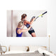 Athletic woman and personal trainer Wall Mural
