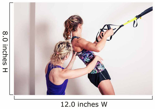 Athletic woman and personal trainer Wall Mural