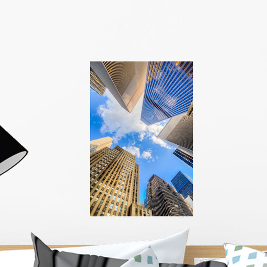 Paesaggio di città di new york con grattaciel Wall Mural